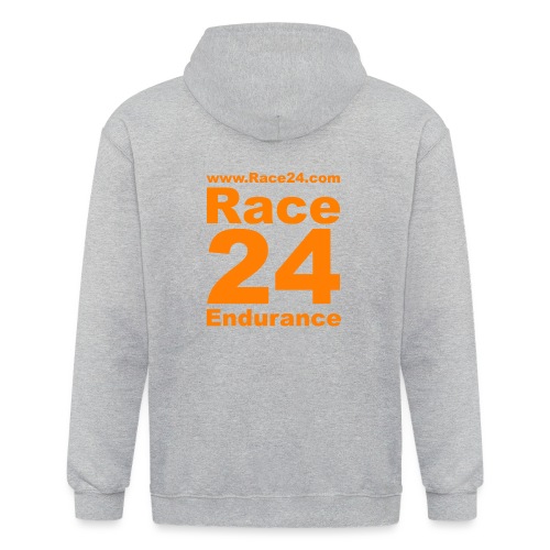 Race24 Logo in Orange - Unisex Heavyweight Hooded Jacket