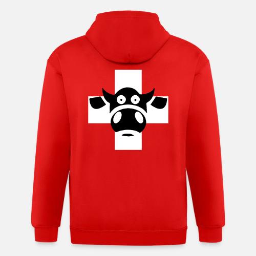 Schweizerkreuz mit Kuh - Unisex Heavyweight Kapuzenjacke