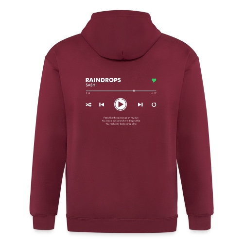RAINDROPS - Play Button & Lyrics - Unisex Heavyweight Hooded Jacket