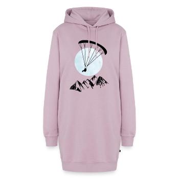 Paragliding über Berge - Hoodie-Kleid - Altrosa - Vorne - AI Model Female 172 light (172cm)