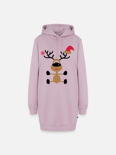 weihnachten - Hoodie-Kleid - Altrosa