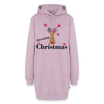 weihnachten - Hoodie-Kleid - Altrosa - Vorne - AI Model Female 172 light (172cm)
