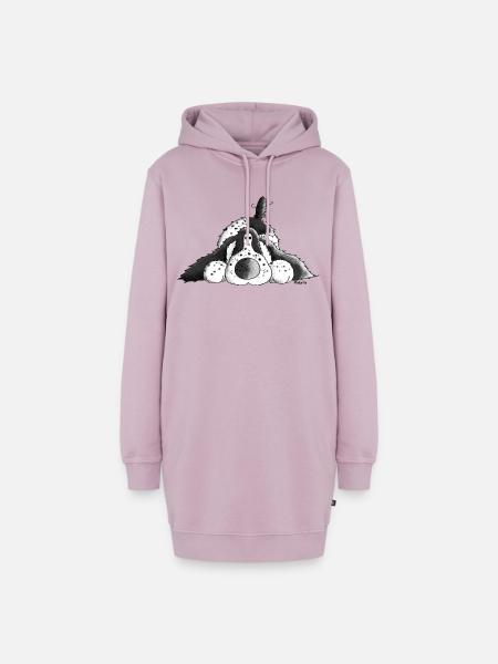Fröhlicher Cocker Spaniel - Hund - Hoodie-Kleid - Altrosa