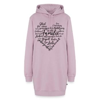Familie Herz - Hoodie-Kleid - Altrosa - Vorne - AI Model Female 172 light (172cm)