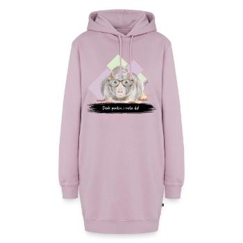 JvG Ratte "Denk positiv, i roz da!" - Hoodie-Kleid - Altrosa - Vorne - AI Model Female 172 light (172cm)