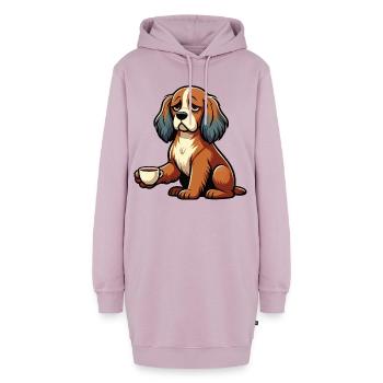 Cocker Spaniel Cockerhund Cocker Spaniel Besitzer - Hoodie-Kleid - Altrosa - Vorne - AI Model Female 172 light (172cm)