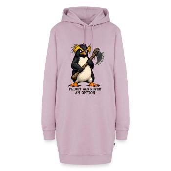 Funny Angry Penguin - Flight Was Never An Option - Hoodie-Kleid - Altrosa - Vorne - AI Model Female 172 light (172cm)