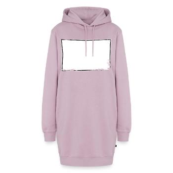 Eckiges Rahmen Comic-Design used look - Hoodie-Kleid - Altrosa - Vorne - AI Model Female 172 light (172cm)