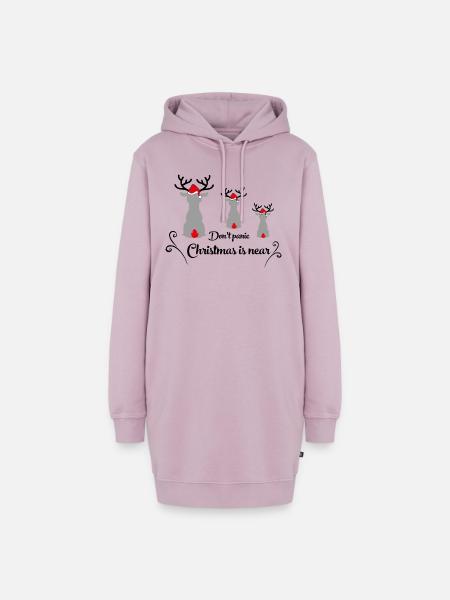 weihnachten - Hoodie-Kleid - Altrosa