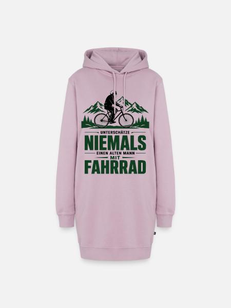 Nie einen alten Mann mit Fahrrad - Hoodie-Kleid - Altrosa