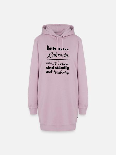 Lehrerin Spruch Lehrer Schule Beruf Geschenk - Hoodie-Kleid - Altrosa