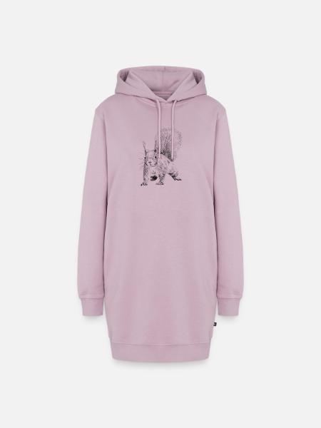 Eichhörnchen  - Hoodie-Kleid - Altrosa