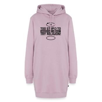 science-religion - Hoodie-Kleid - Altrosa - Vorne - AI Model Female 172 light (172cm)