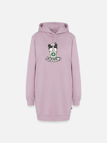 Hund Kaffe Cappuccino - Hoodie-Kleid - Altrosa
