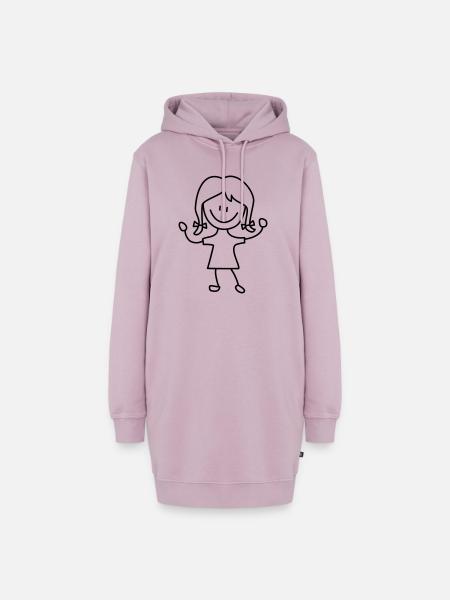 Kind Maedchen Kindergarten - Hoodie-Kleid - Altrosa