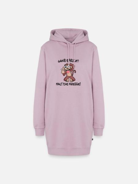 Ganz ehrlich halt die Fresse Affe - Hoodie-Kleid - Altrosa