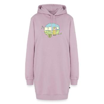 wohnwagen - Hoodie-Kleid - Altrosa - Vorne - AI Model Female 172 light (172cm)