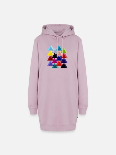 Doppelte Dreiecke - Hoodie-Kleid - Altrosa