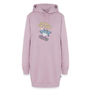 Skateboardende Taube auch lustig, gurrt für Schulwortspiel - Hoodie-Kleid - Altrosa - Vorne - AI Model Female 172 light (172cm)