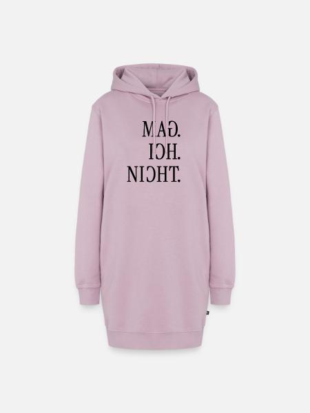 Mag ich nicht. | Gespiegelter Spruch - Hoodie-Kleid - Altrosa