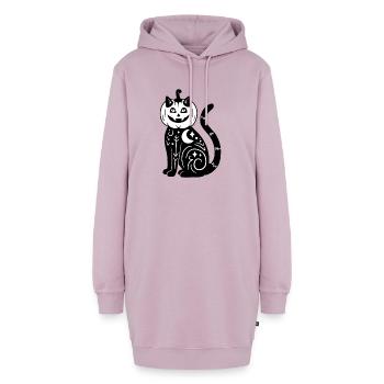 Halloween Katze Kürbiskostüm - SW - Hoodie-Kleid - Altrosa - Vorne - AI Model Female 172 light (172cm)