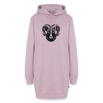 Dickhornschaf - Hoodie-Kleid - Altrosa - Vorne - AI Model Female 172 light (172cm)