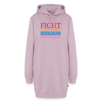 Fight For Those Without Your Privilege Gleichheit - Hoodie-Kleid - Altrosa - Vorne - AI Model Female 172 light (172cm)