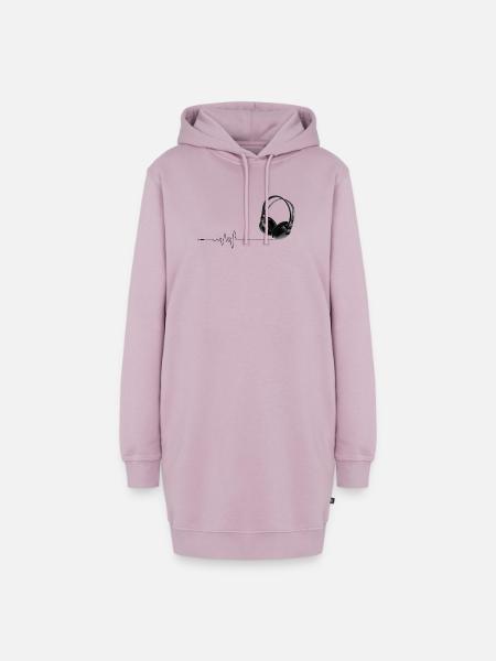 Lifeline Music Kopfhörer-EKG DJ - Hoodie-Kleid - Altrosa