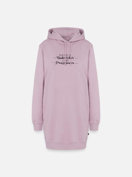Räubertochter oder Prinzessin - schwarz - Hoodie-Kleid - Altrosa