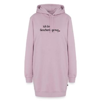 Ich bin Geschenk genug | Spruch mit Herz - Hoodie-Kleid - Altrosa - Vorne - AI Model Female 172 light (172cm)