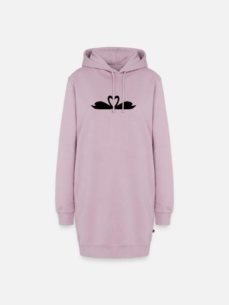Schwäne - Hoodie-Kleid - Altrosa