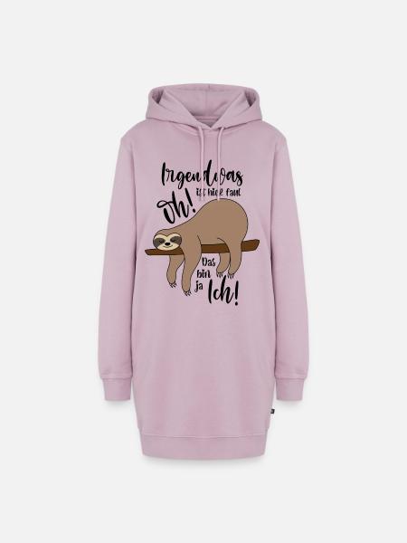 Faultier Irgendwas ist hier faul - Hoodie-Kleid - Altrosa