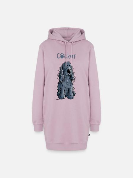Lustiger Cocker Spaniel - Hoodie-Kleid - Altrosa