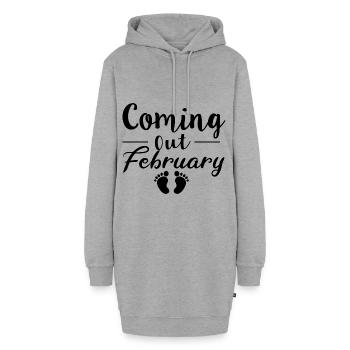 Geburt ist im Februar - Hoodie-Kleid - Grau meliert - Vorne - AI Model Female 172 light (172cm)