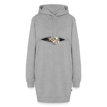 Katze Katzen - Hoodie-Kleid - Grau meliert - Vorne - AI Model Female 172 light (172cm)