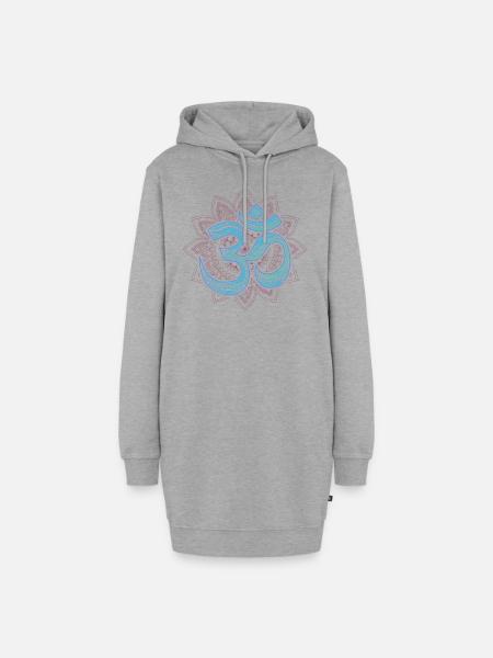 om namaste - Hoodie-Kleid - Grau meliert