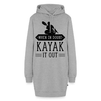 Kayak Wassersport Kajak Kajakfahrer Kajakfahren - Hoodie-Kleid - Grau meliert - Vorne - AI Model Female 172 light (172cm)