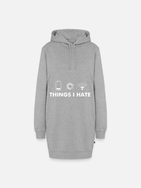 Nerd Nerds Hassen - Hoodie-Kleid - Grau meliert