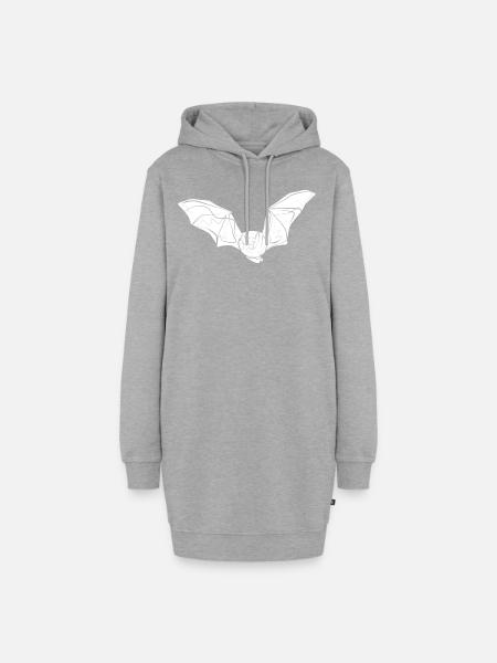 Fledermaus - Hoodie-Kleid - Grau meliert