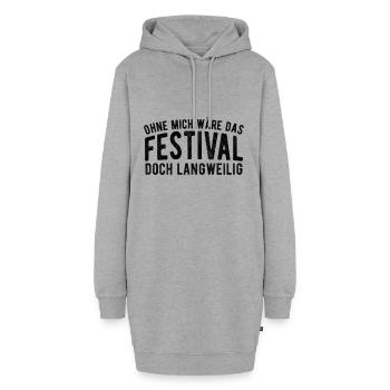 Festival - Hoodie-Kleid - Grau meliert - Vorne - AI Model Female 172 light (172cm)