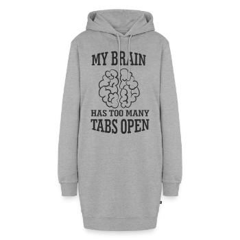 Internet Geek - Hoodie-Kleid - Grau meliert - Vorne - AI Model Female 172 light (172cm)