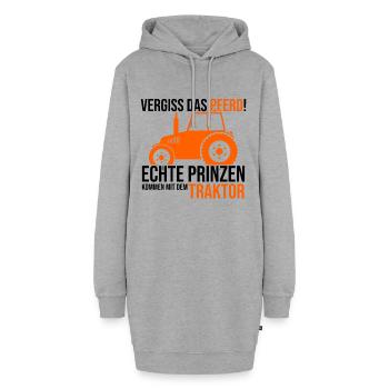 Landwirt - Hoodie-Kleid - Grau meliert - Vorne - AI Model Female 172 light (172cm)