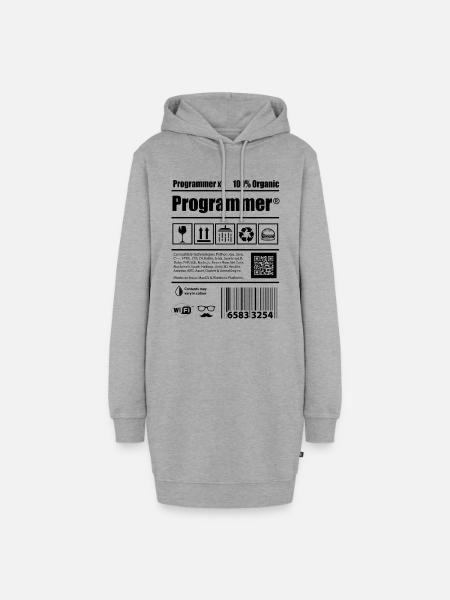 Coder Programmierer Koffein Entwickler Geschenk - Hoodie-Kleid - Grau meliert
