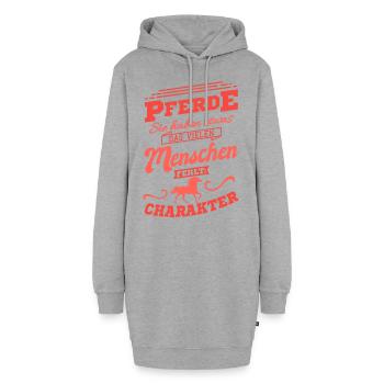 Pferdespruch Pferdesprüche Geschenkidee - Hoodie-Kleid - Grau meliert - Vorne - AI Model Female 172 light (172cm)