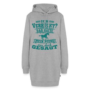 Pferdespruch Pferdesprüche Geschenkidee - Hoodie-Kleid - Grau meliert - Vorne - AI Model Female 172 light (172cm)