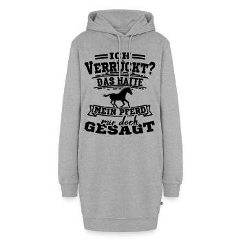 Pferdespruch Pferdesprüche Geschenkidee - Hoodie-Kleid - Grau meliert - Vorne - AI Model Female 172 light (172cm)