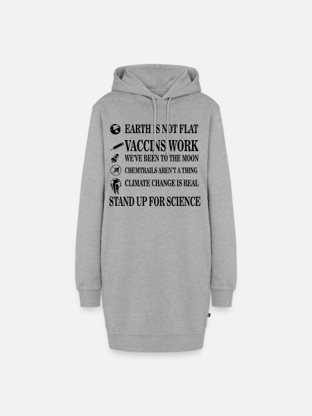 Steh Auf Für Wissenschaft - Hoodie-Kleid - Grau meliert