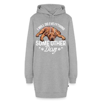 Rhodesian Ridgeback - Hoodie-Kleid - Grau meliert - Vorne - AI Model Female 172 light (172cm)