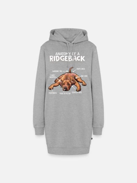 Rhodesian Ridgeback - Hoodie-Kleid - Grau meliert