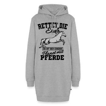 Pferdespruch Pferdesprüche Geschenkidee - Hoodie-Kleid - Grau meliert - Vorne - AI Model Female 172 light (172cm)